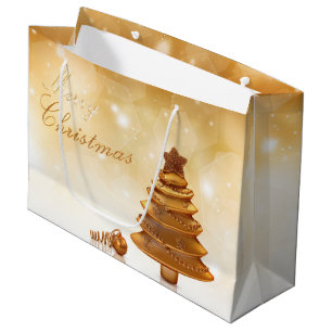 Bolsa De Regalo Grande Elegante árbol de Navidad dorado