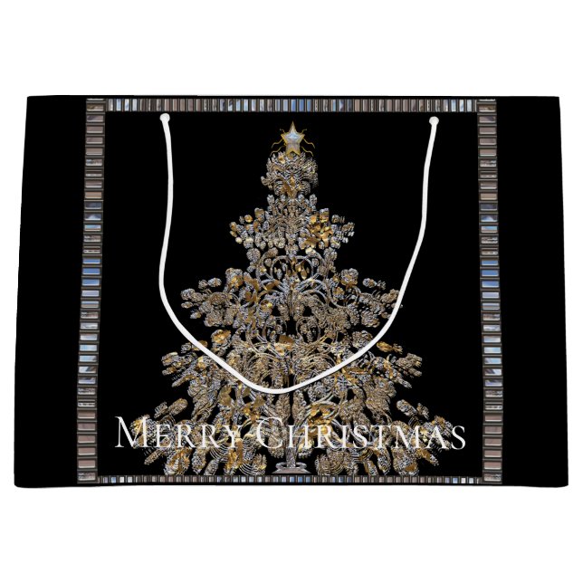 Bolsa De Regalo Grande Elegante árbol de Navidad único (Anverso)