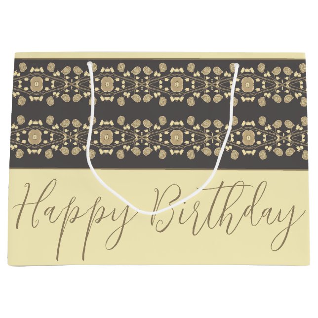 Bolsa De Regalo Grande Elegante Beige Creamy Con Taupe (Anverso)