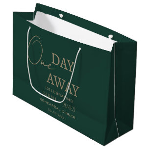 Bolsa De Regalo Grande Elegante Boda de Esmeralda Verde Oro Un Día de Dis