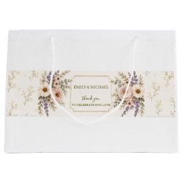 Bolsa De Regalo Grande Elegante boda de flores silvestres