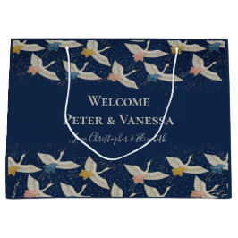 Bolsa De Regalo Grande Elegante Boda de grullas japonesas