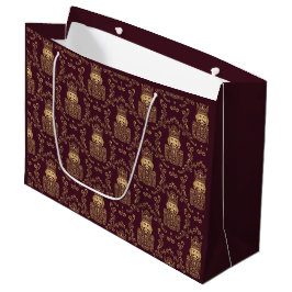 Bolsa De Regalo Grande Elegante Cascanueces Navideño Damasco Dorado