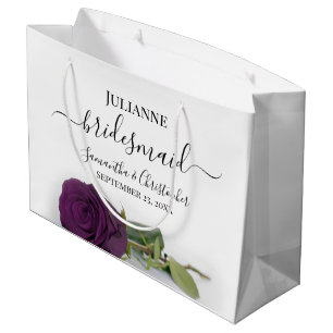 Bolsa De Regalo Grande Elegante Ciruela Rosa Púrpura Bodas de Dama de Hon