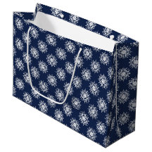 Elegante Copo de Nieve de Navidad Azul Polvoriento