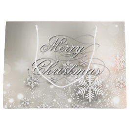 Bolsa De Regalo Grande Elegante copo de nieve para navidades