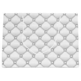 Bolsa De Regalo Grande Elegante Diamante Blanco