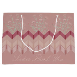 Bolsa De Regalo Grande Elegante Diseñador Floral Rosa