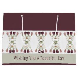 Bolsa De Regalo Grande Elegante Diseño Floral