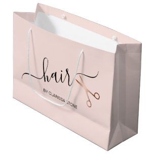Bolsa De Regalo Grande Elegante estilista moderno de tijeras rosa doradas