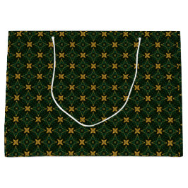 Bolsa De Regalo Grande Elegante Evergreen Emerald Green y Gold