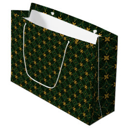 Bolsa De Regalo Grande Elegante Evergreen Emerald Green y Gold