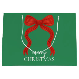 Bolsa De Regalo Grande Elegante Fiesta de Navidades de oso rojo -