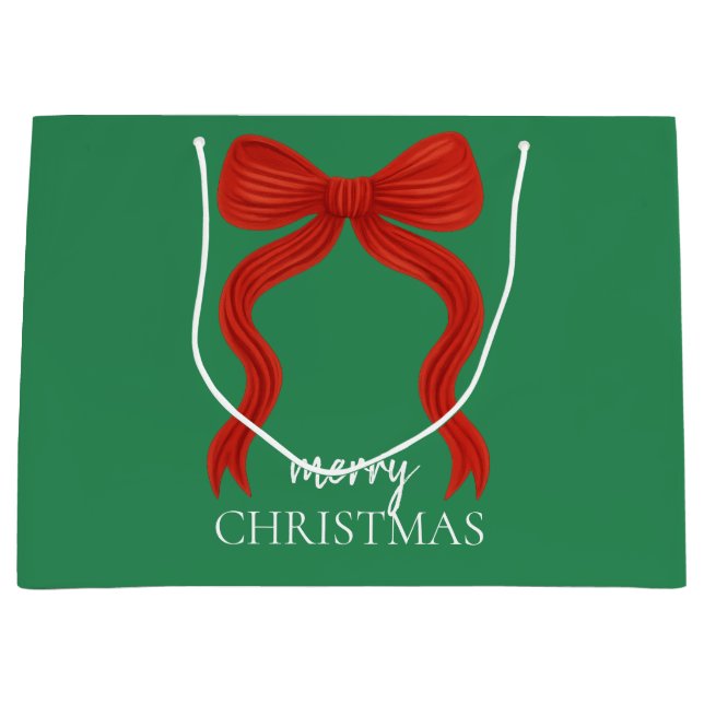 Bolsa De Regalo Grande Elegante Fiesta de Navidades de oso rojo - (Anverso)