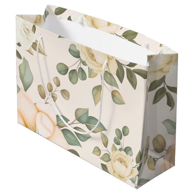Bolsa De Regalo Grande Elegante flor chic (Angulo reverso)