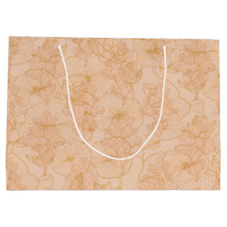 Bolsa De Regalo Grande Elegante Floral Botánico Vintage