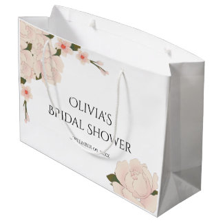 Bolsa De Regalo Grande Elegante Floral Bridal Shower Favorece Una Gran Bo