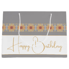 Bolsa De Regalo Grande Elegante Floral De Peach