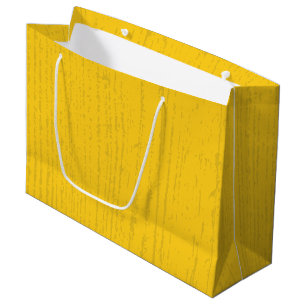 Bolsa De Regalo Grande Elegante grano de madera amarillo mostaza