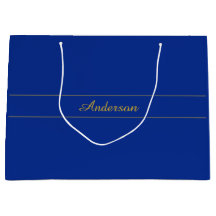 Elegante guión dorado sobre fondo azul marino