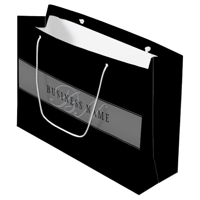 Bolsa De Regalo Grande Elegante Guión Editable Nombre comercial/otro text (Angulo Anverso)