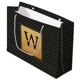 Bolsa De Regalo Grande Elegante guión elegante de monograma en color dora