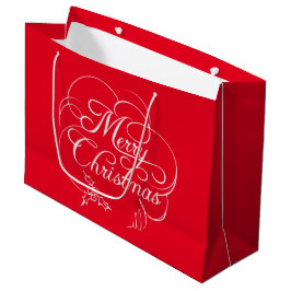 Bolsa De Regalo Grande Elegante Holly Merry Christmas