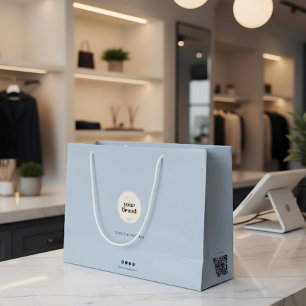 Bolsa De Regalo Grande Elegante logotipo de marca de boutique azul hielo