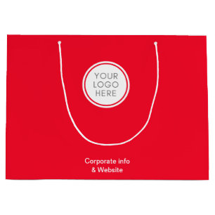Bolsa De Regalo Grande Elegante logotipo simple rojo