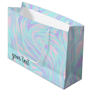 Bolsa De Regalo Grande elegante mármol blanco color rosa azul violeta