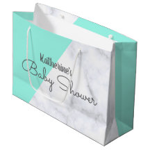 Elegante menta y ducha de bebé de mármol blanco
