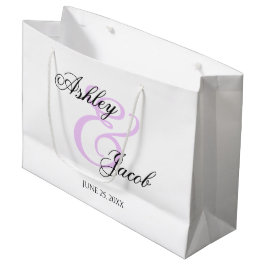 Bolsa De Regalo Grande Elegante Minimal Ligero Nombre Personalizado Boda