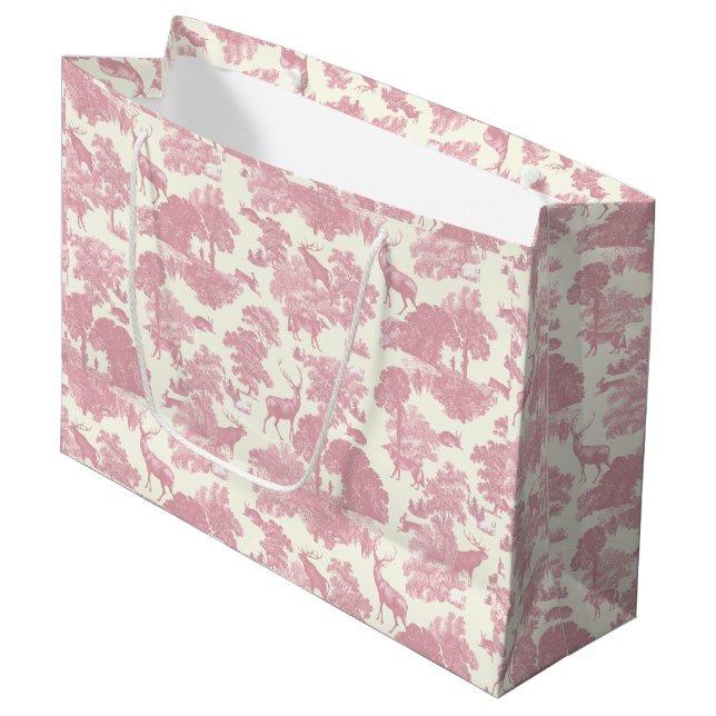Bolsa De Regalo Grande Elegante Moda Ligera De Tejido Rosa Cervante Woodl (Angulo Anverso)