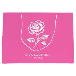 Bolsa De Regalo Grande Elegante Moderno Rosa Fuerte y Rosa Nombre Persona