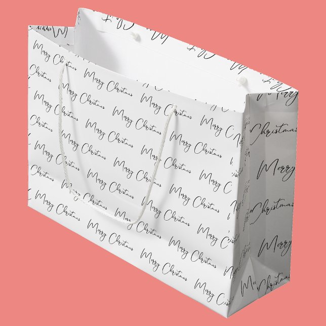 Bolsa De Regalo Grande Elegante Monocromo Navidad Blanca Feliz Navidad  (Subido por el creador)