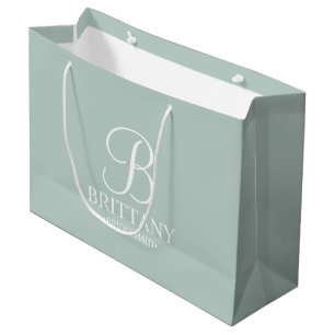 Bolsa De Regalo Grande Elegante Monograma y nombre de la dama de honor pe