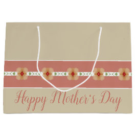 Bolsa De Regalo Grande Elegante Naranja Floral