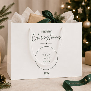 Bolsa De Regalo Grande Elegante Navidad Personalizado Logo Corporativo