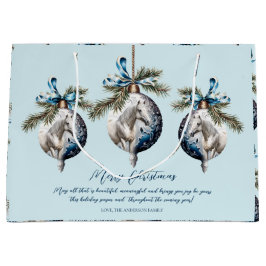 Bolsa De Regalo Grande Elegante Navidades azules cita del caballo blanco