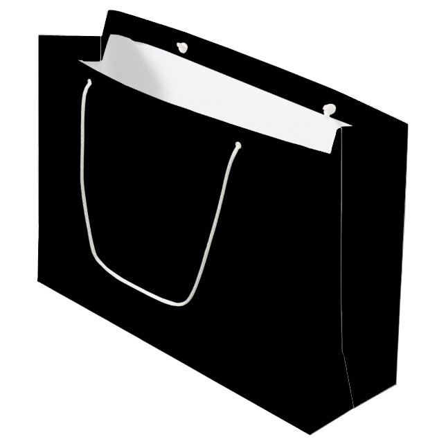 Bolsa De Regalo Grande Elegante Negro Sólido (Angulo Anverso)