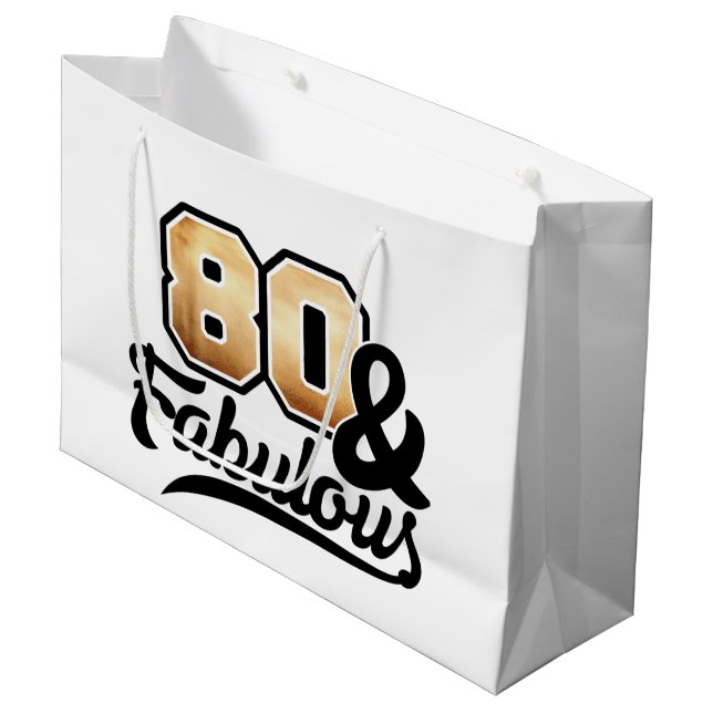 Bolsa De Regalo Grande Elegante ochenta fabulosas mujeres cumpleaños (Angulo Anverso)