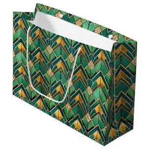 Bolsa De Regalo Grande Elegante patrón de azulejos Art Deco