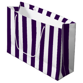 Bolsa De Regalo Grande Elegante patrón de rayas moradas y blancas