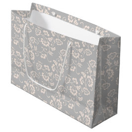 Bolsa De Regalo Grande Elegante Patrón Floral Botánico de Rosa Suave