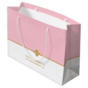 Bolsa De Regalo Grande Elegante Personalizado de oro rosado