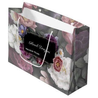 Bolsa De Regalo Grande Elegante Personalizado del Diseñador Floral