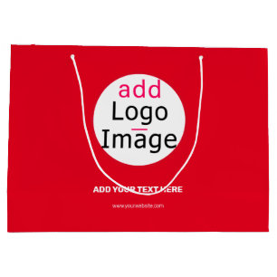 Bolsa De Regalo Grande Elegante Rojo Intenso Empresarial Personalizable P
