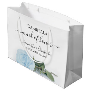 Bolsa De Regalo Grande Elegante Rosa azul pálido y atrevido mesón de hono