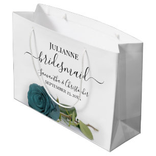 Bolsa De Regalo Grande Elegante Rosa Azul Polvorienta Posición de Dama de