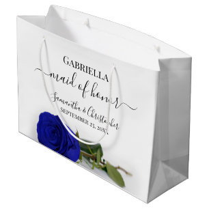 Bolsa De Regalo Grande Elegante Rosa Azul Real Dama de Honor Boda